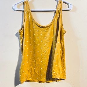 50s inspired yellow polka-dot old navy tank top